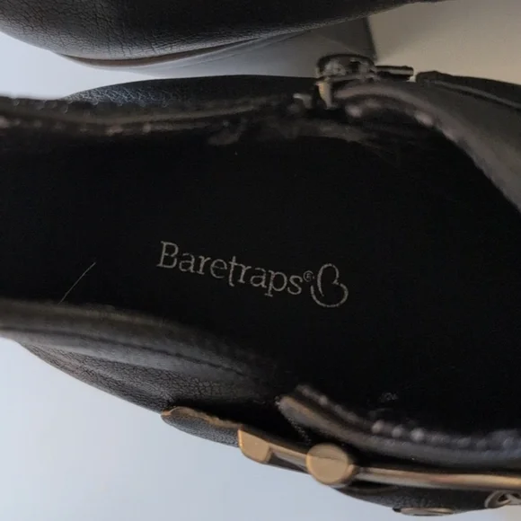Baretraps Karina Black Leather Ankle Boots Size 9M - Picture 7 of 7